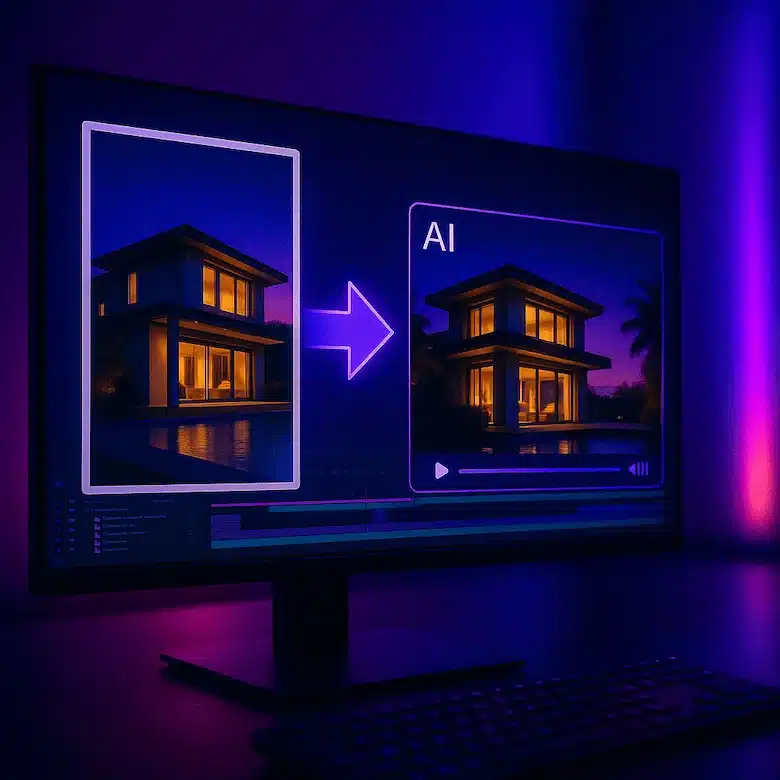 Generate AI real estate videos from 1 to 15 photos – instant or custom creation